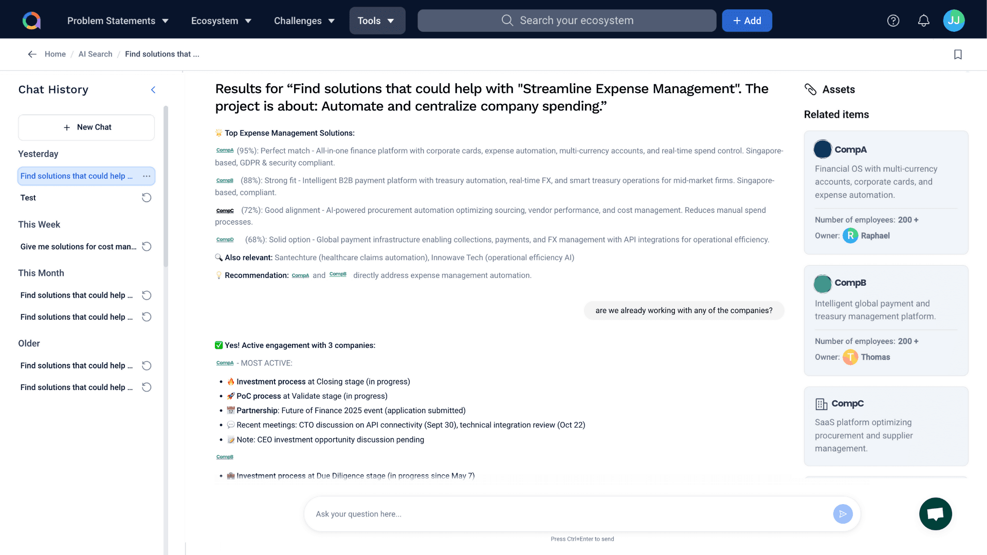 AIによる一次審査支援と応募案件マッチングの画面
